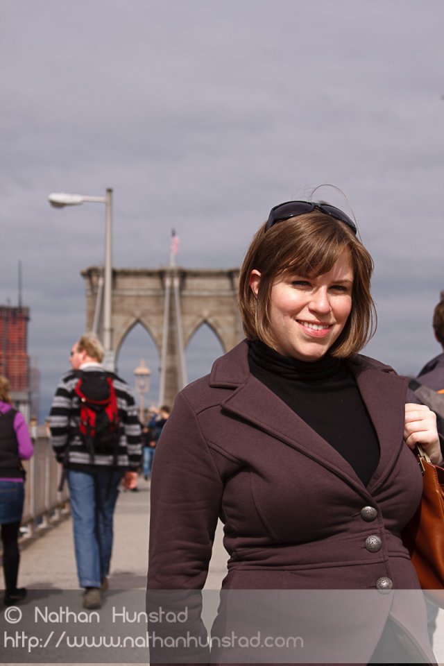 Julia Miller on the Brooklyn Bridge